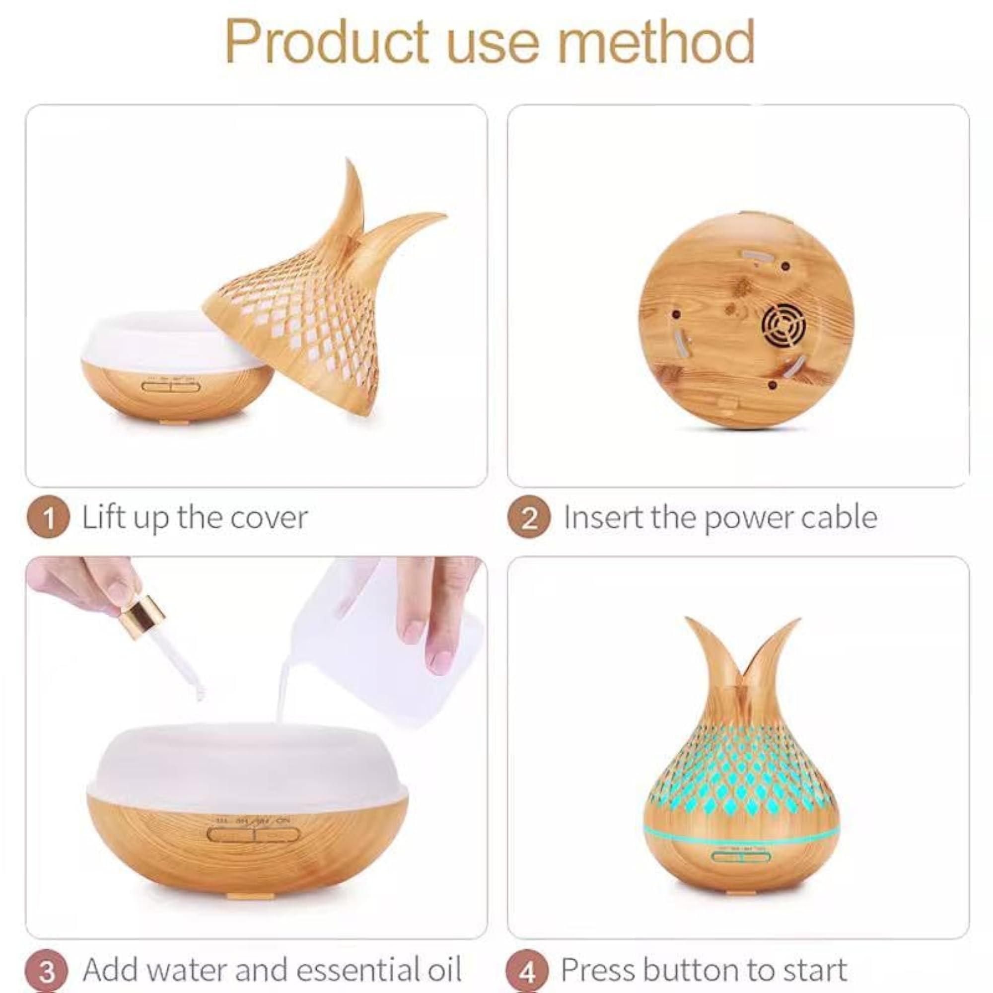 Wooden Mist Humidifier Essential Diffuser